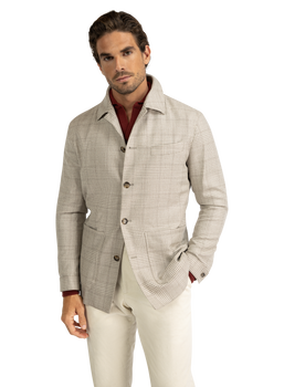 Shirt jacket van wol | TAUPE BEIGE