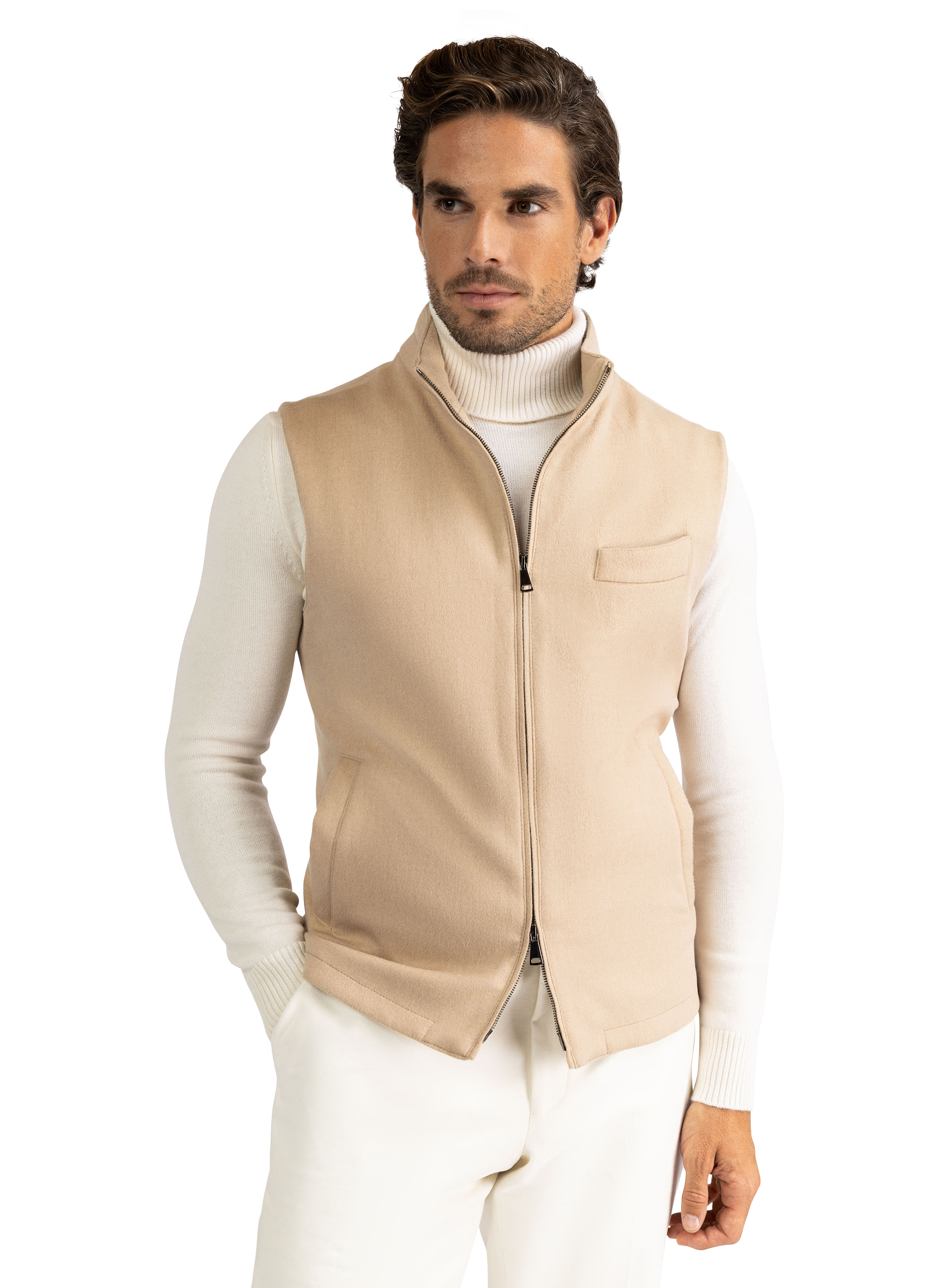 Bodywarmer van kameelhaar | Beige