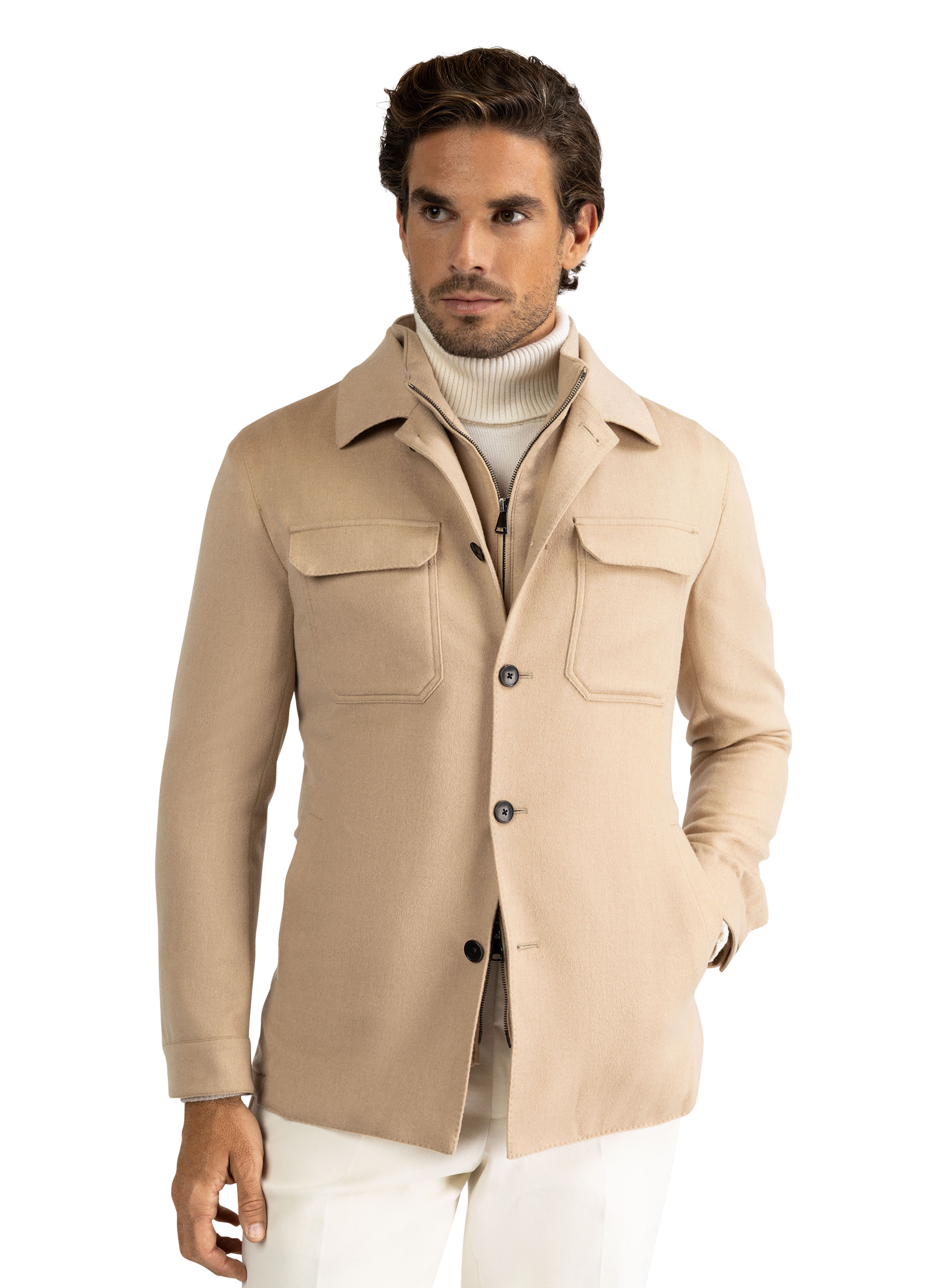 Overshirt van kameelhaar | Beige