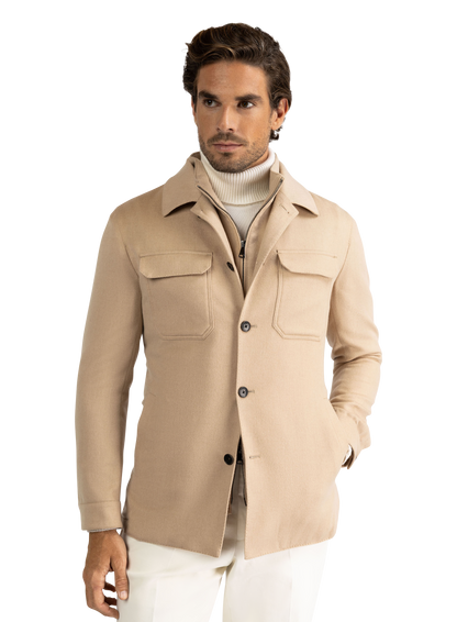 Overshirt van kameelhaar | Beige