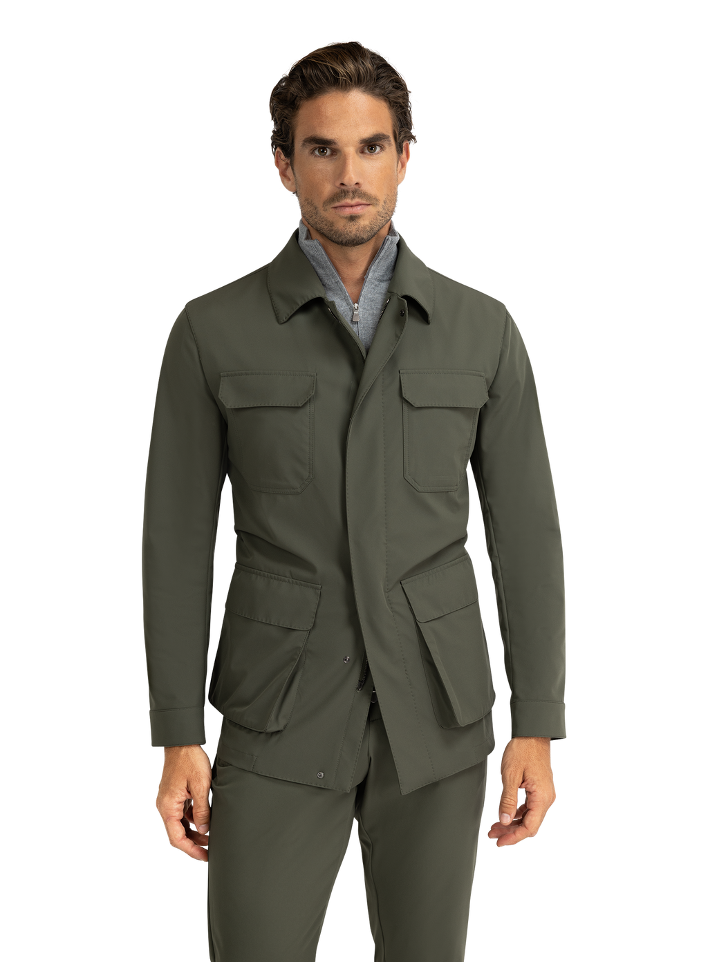 Tech field jacket | MODEL | FULL_WIDTH | Groen