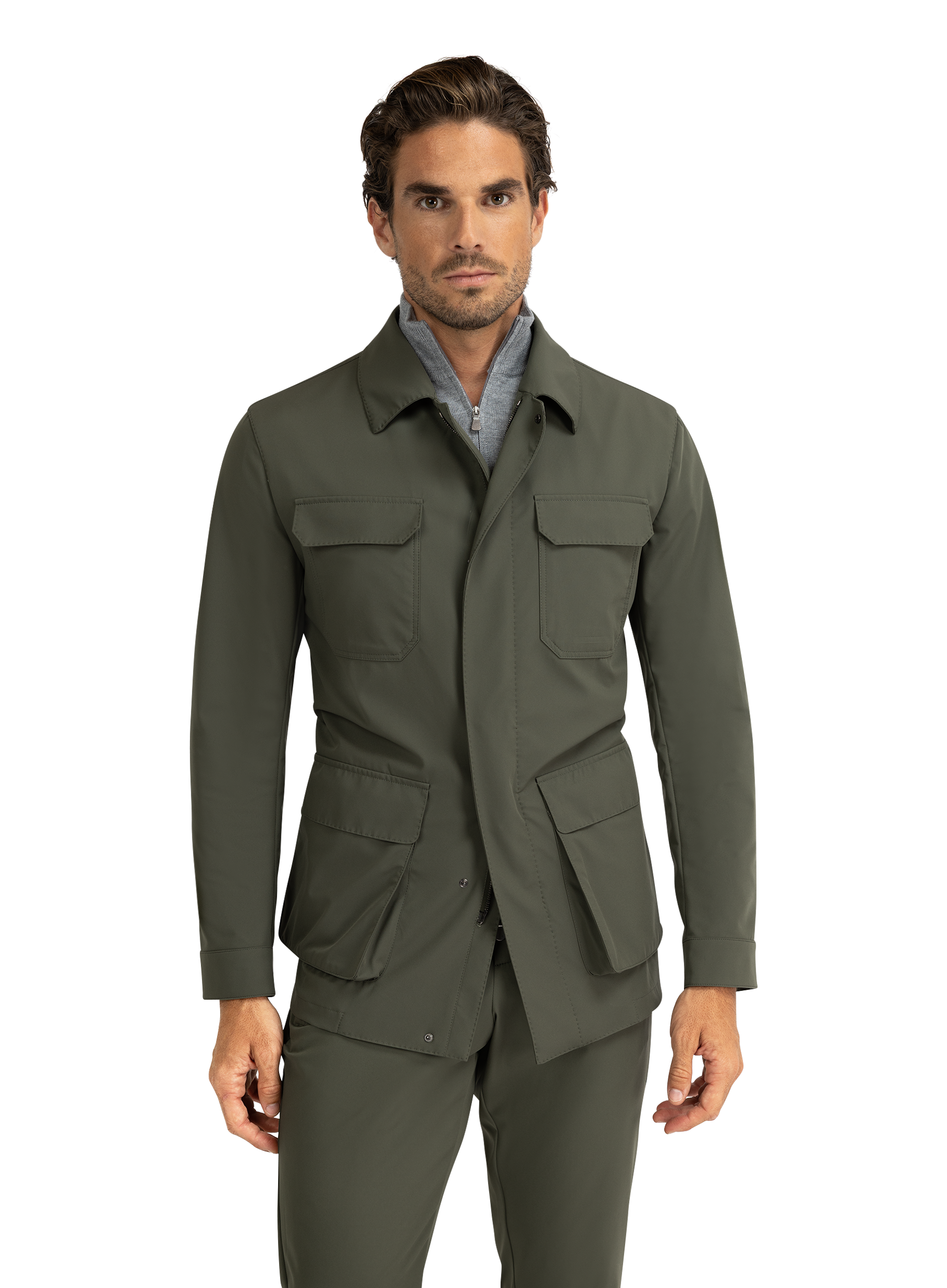 Tech field jacket | MODEL | FULL_WIDTH | Groen