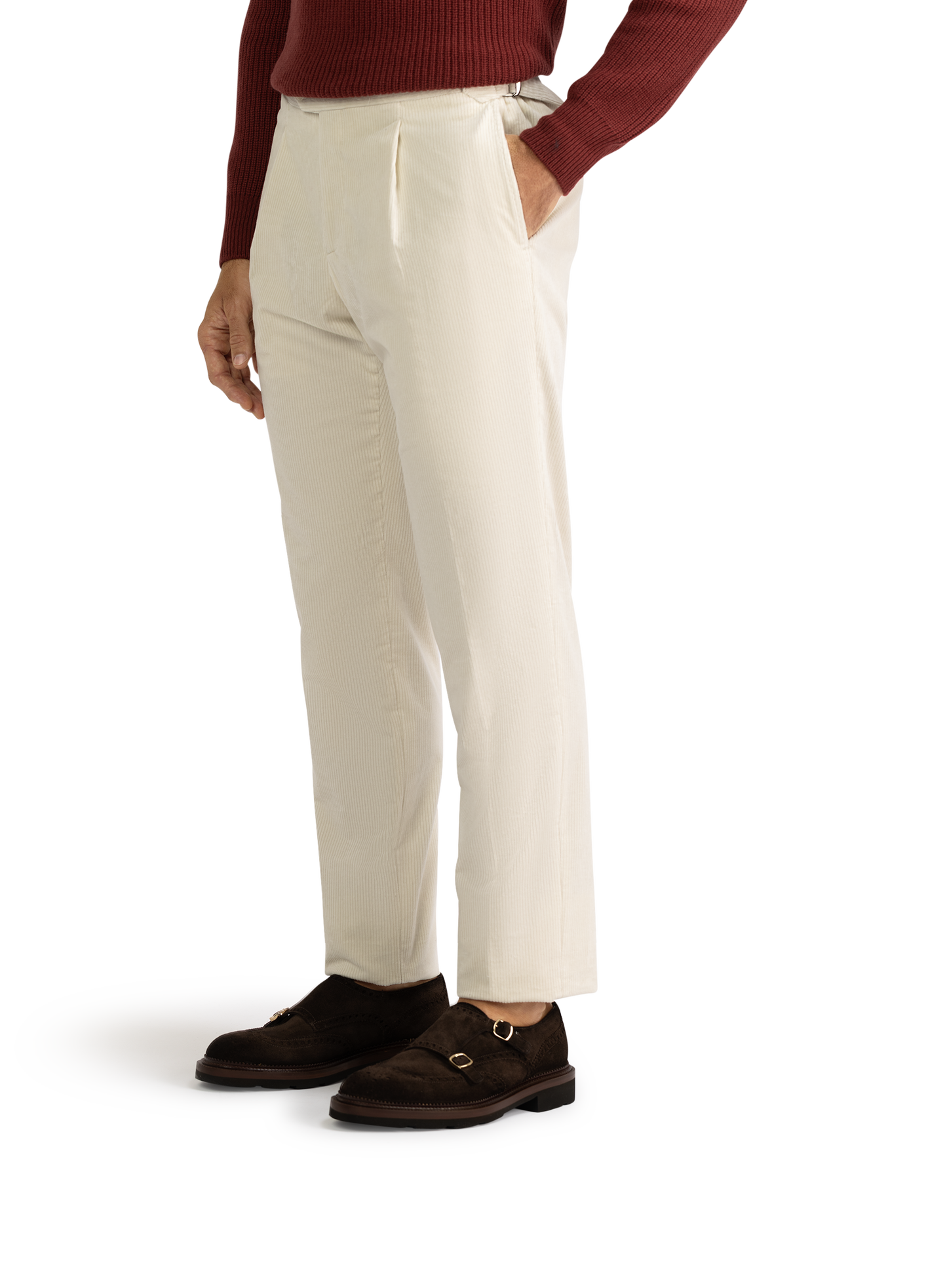 Corduroy pantalon van katoen | Wit