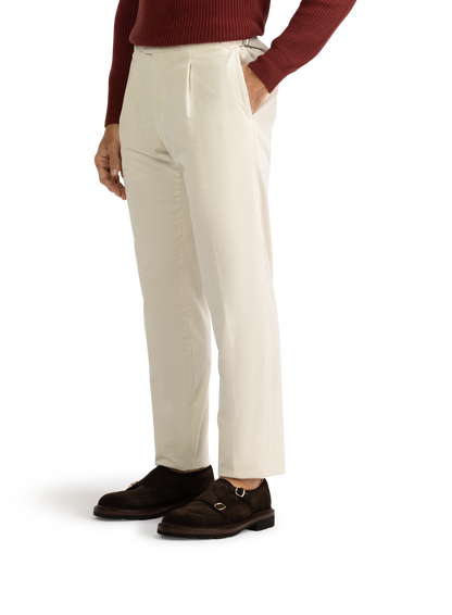 Corduroy pantalon van katoen | Wit