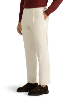 Corduroy pantalon van katoen | Wit