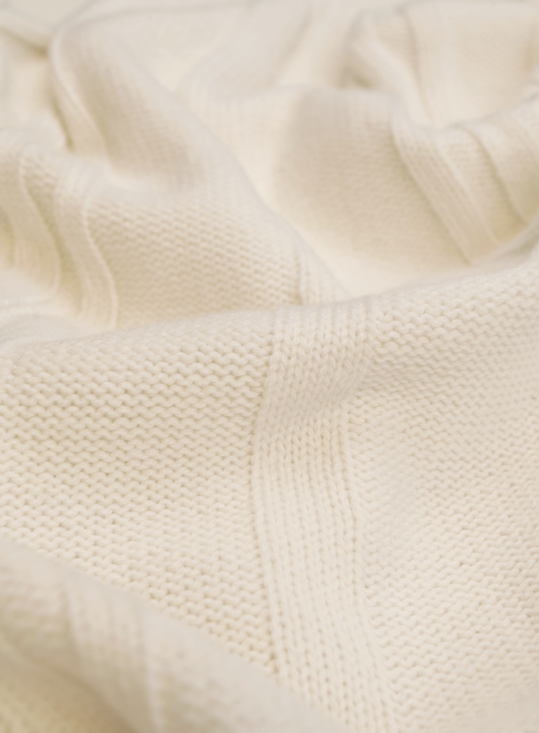 Half-zip sweater met kabelpatroon van wol en cashmere | FULL_WIDTH | Wit