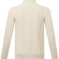 Half-zip sweater met kabelpatroon van wol en cashmere | Wit