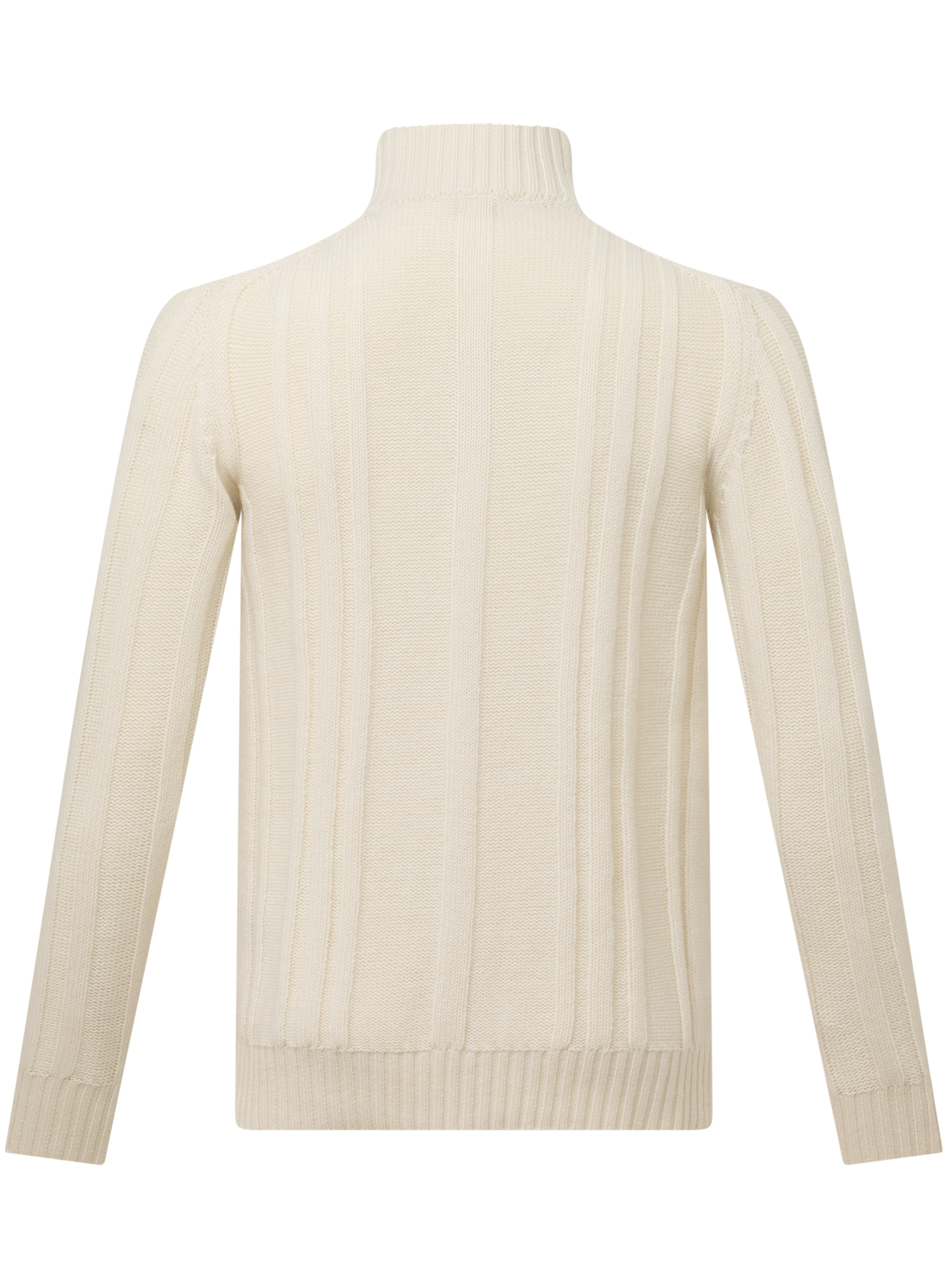 Half-zip sweater met kabelpatroon van wol en cashmere | Wit
