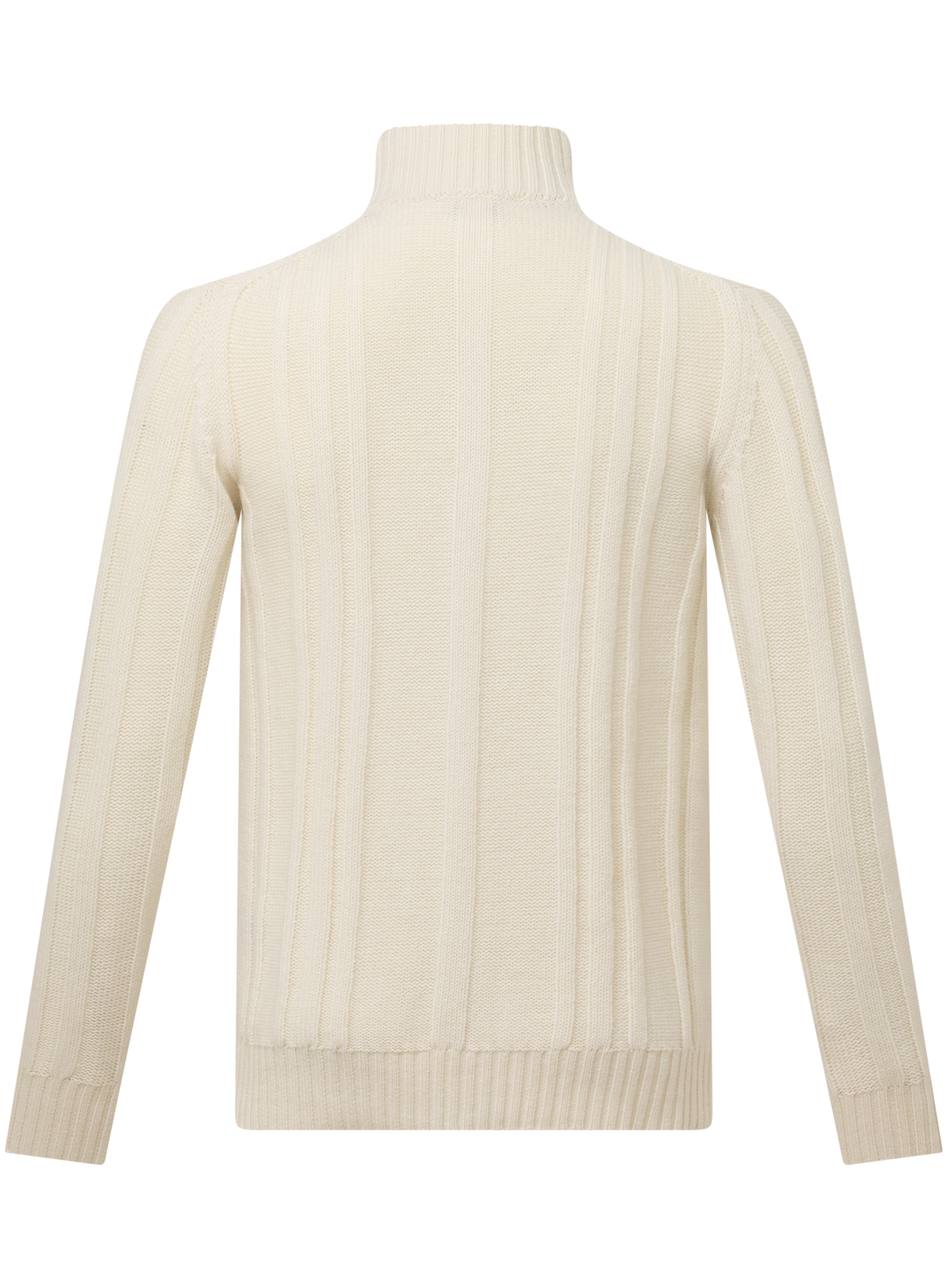 Half-zip sweater met kabelpatroon van wol en cashmere | Wit