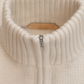 Half-zip sweater met kabelpatroon van wol en cashmere | FULL_WIDTH | Wit