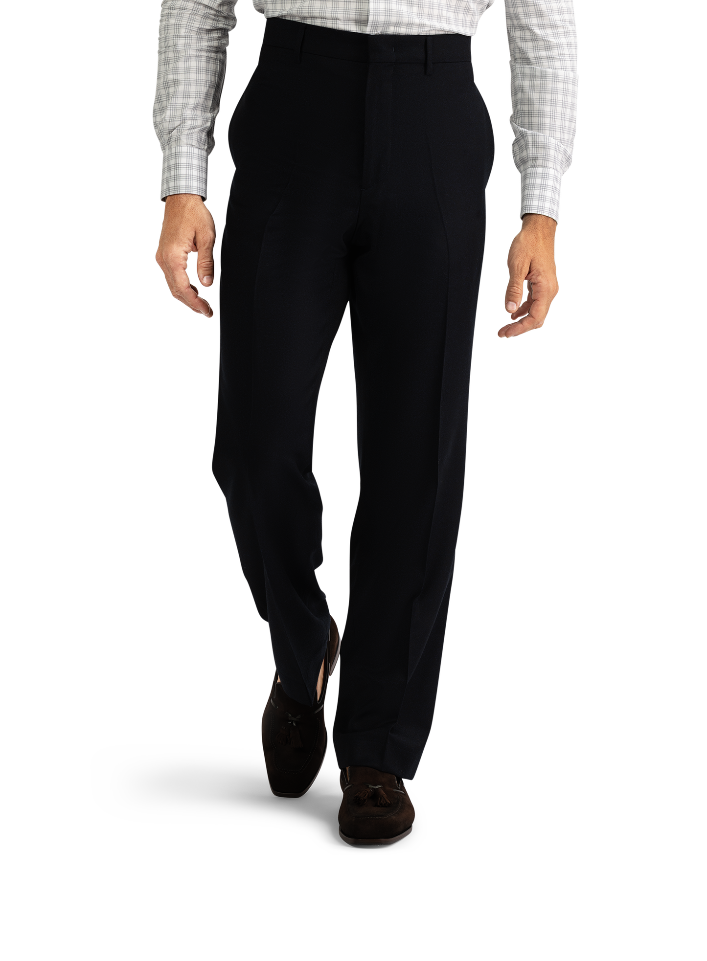 Regular-fit pantalon van wol | BLUE NAVY