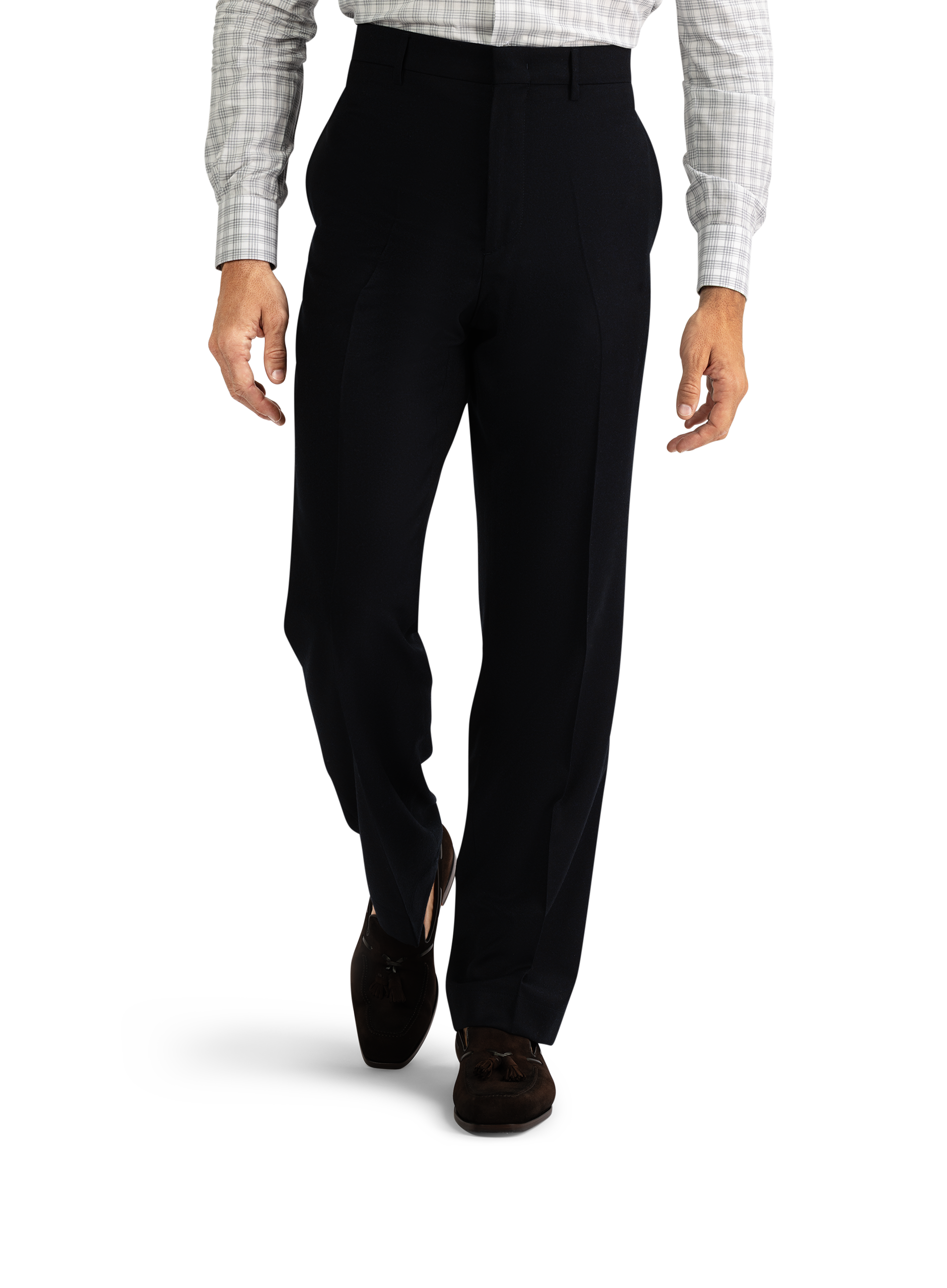Regular-fit pantalon van wol | BLUE NAVY