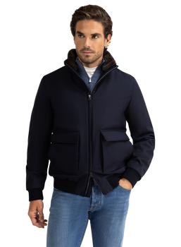 Bomberjack met opstaande kraag | D.blauw