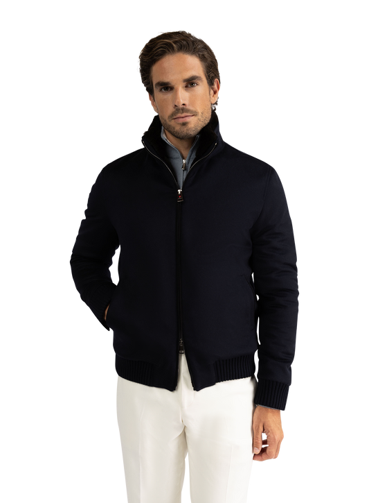 Bomber jack van cashmere | BLUE NAVY