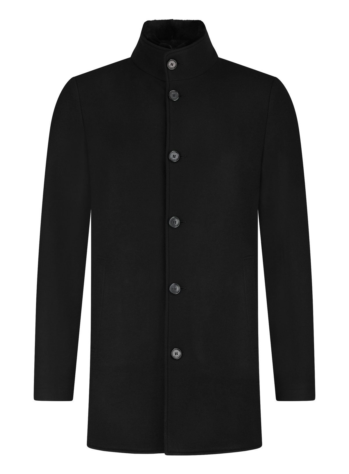 Mantel van cashmere | Zwart