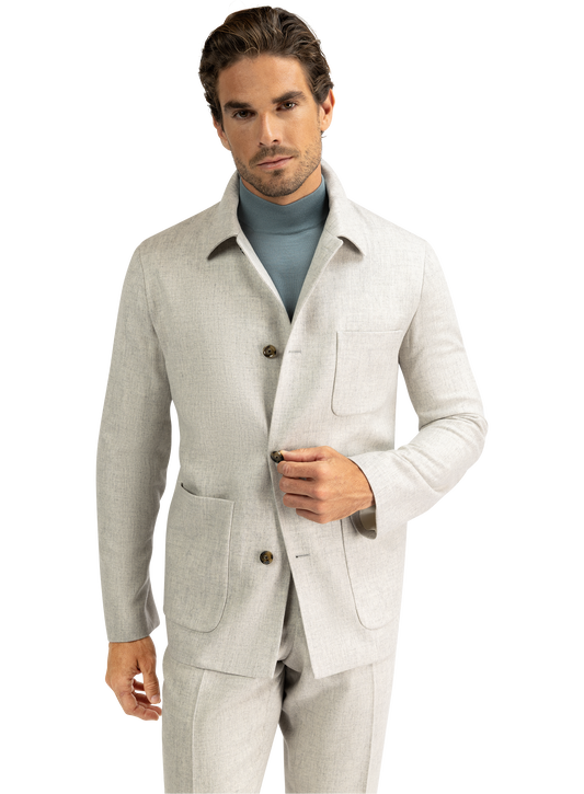 Overshirt van wol en cashmere | L.Grijs