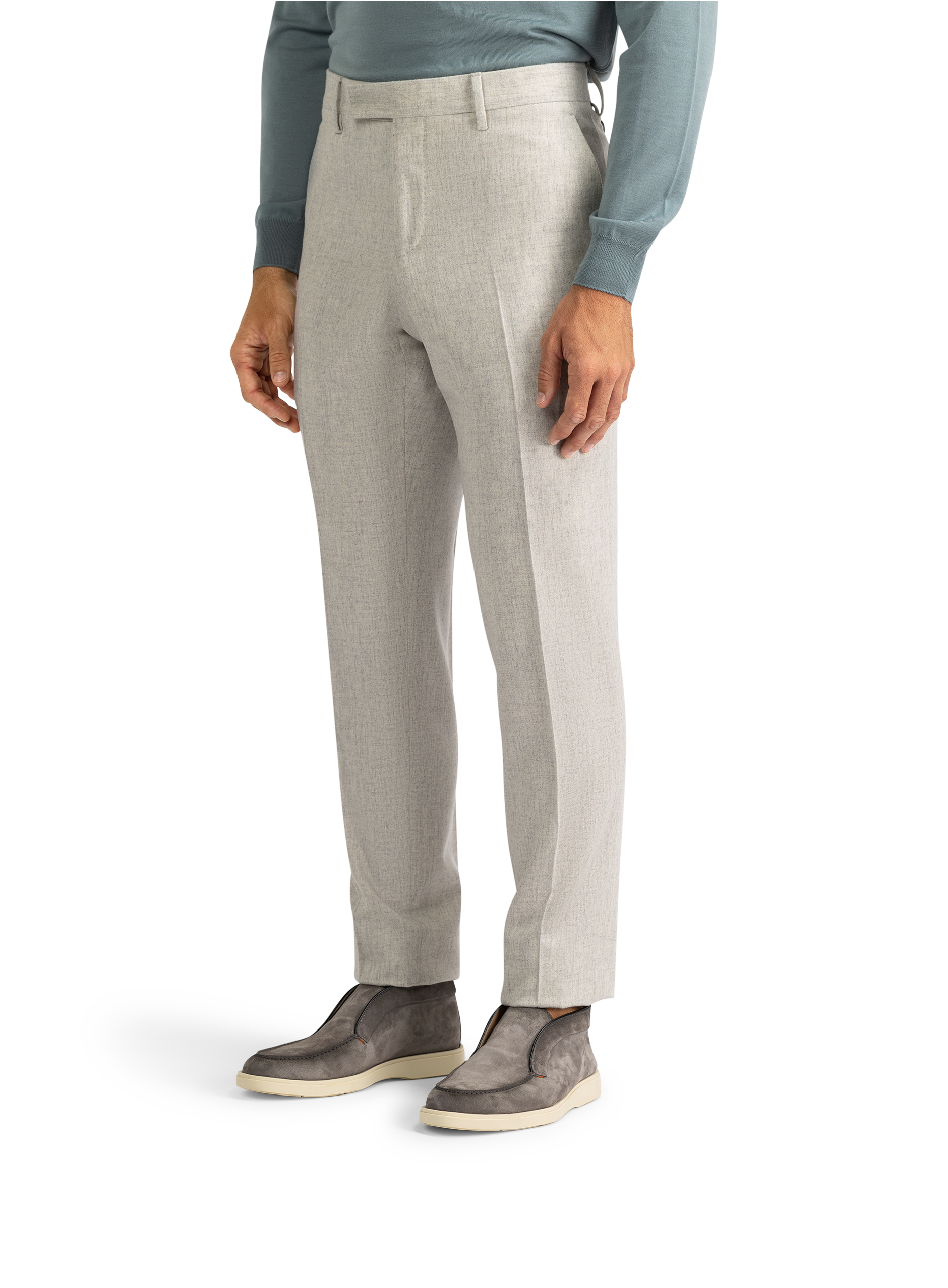 Pantalon van wol en cashmere | L.Grijs