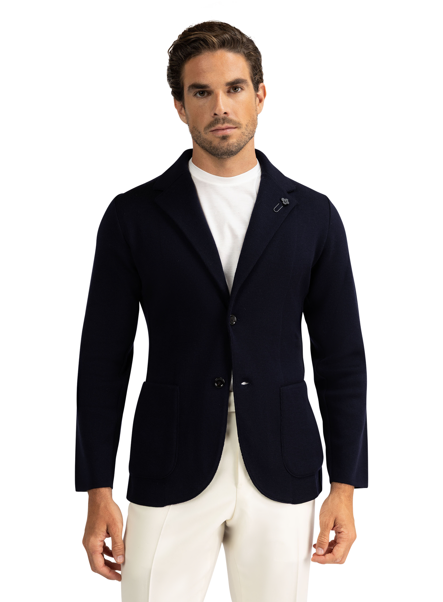 Knitted jasje van wol | BLUE NAVY