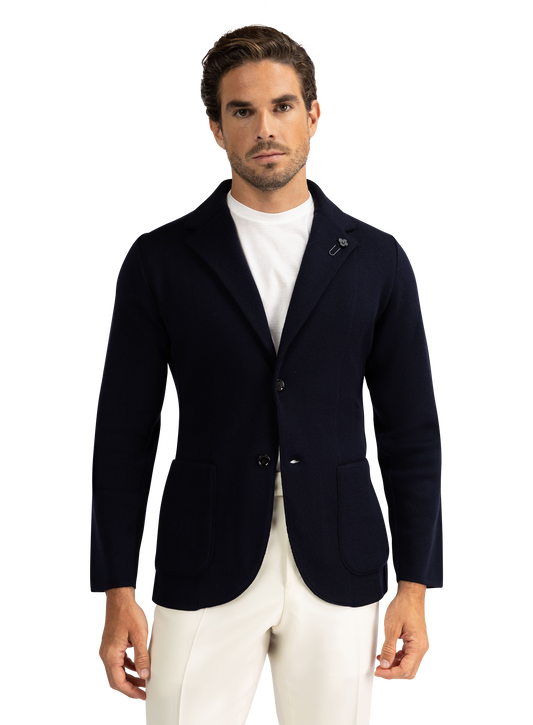 Knitted jasje van wol | BLUE NAVY