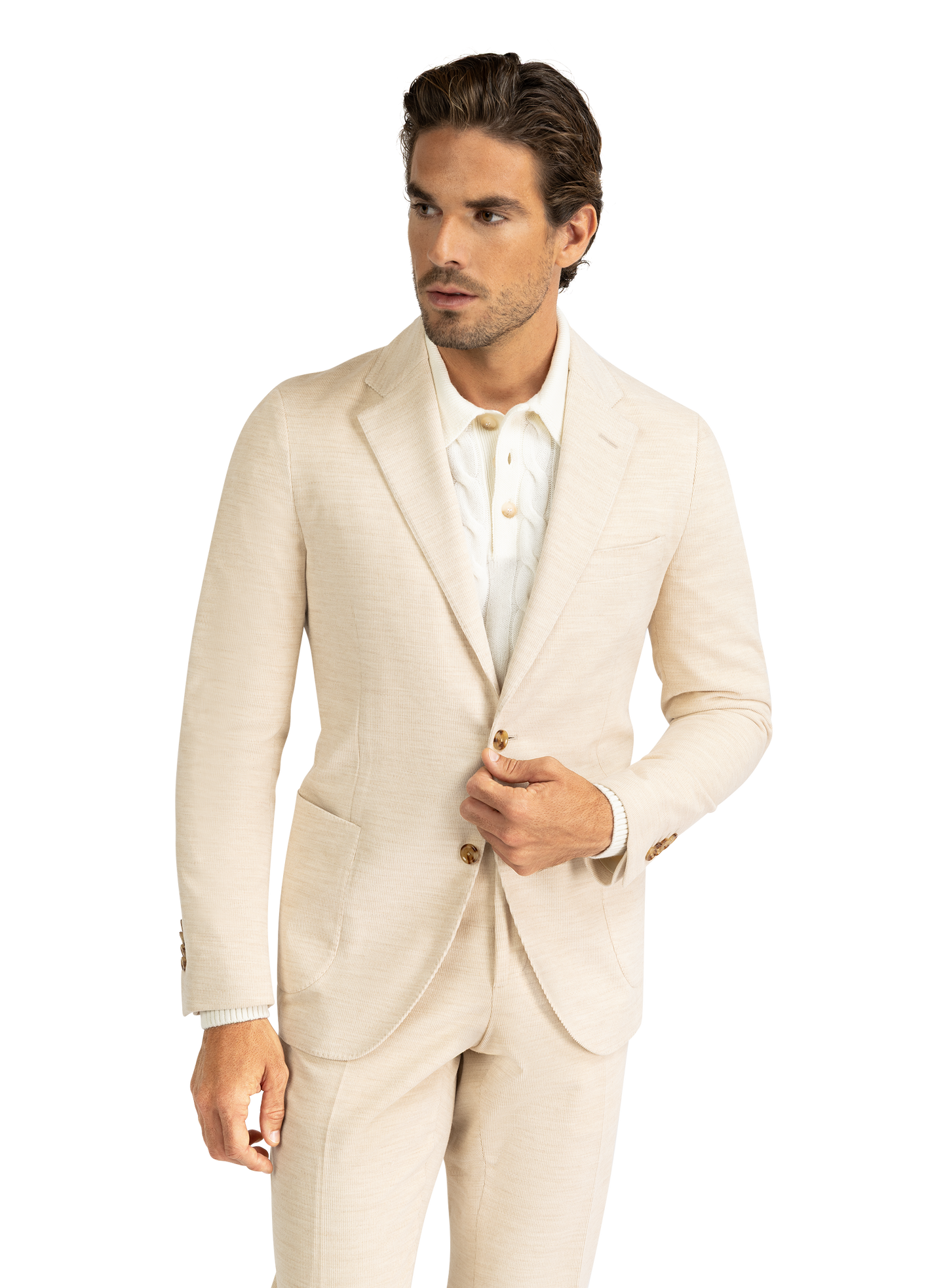 Jasje van katoen en wol | Beige