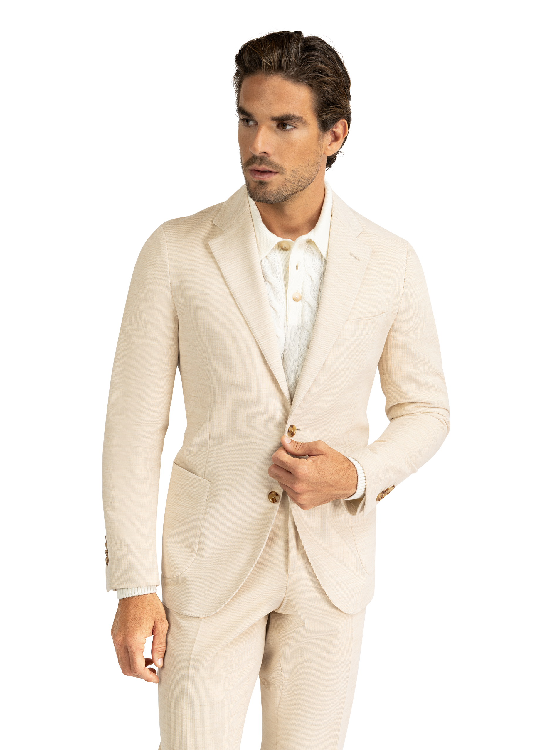 Jasje van katoen en wol | Beige