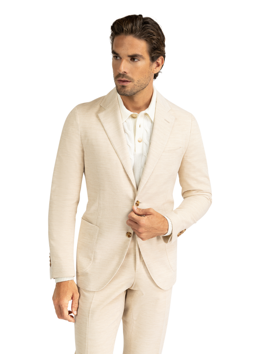 Jasje van katoen en wol | Beige