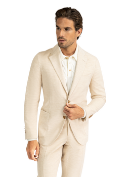 Jasje van katoen en wol | Beige
