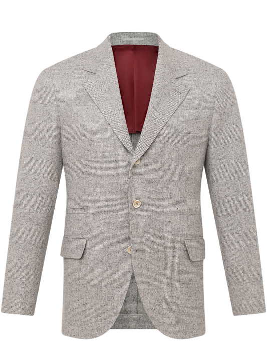 Glenchek jasje van zijde, wol en cashmere | Grijs