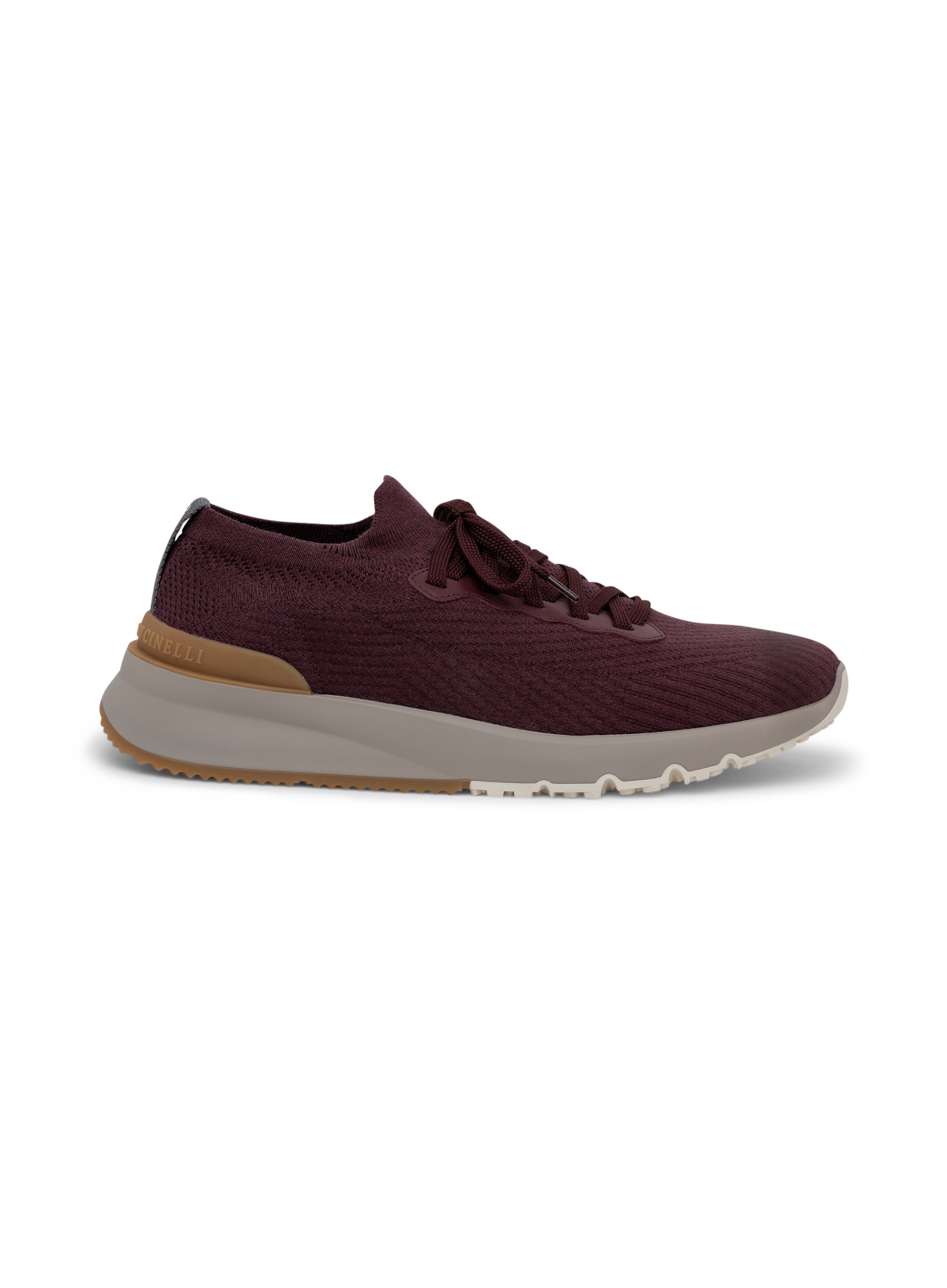 Knitted low-top sneakers | DARK BORDEAUX