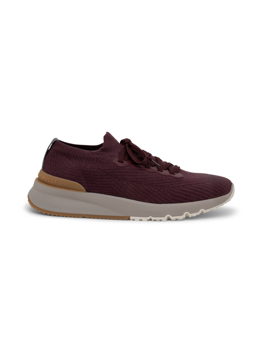 Knitted low-top sneakers | DARK BORDEAUX
