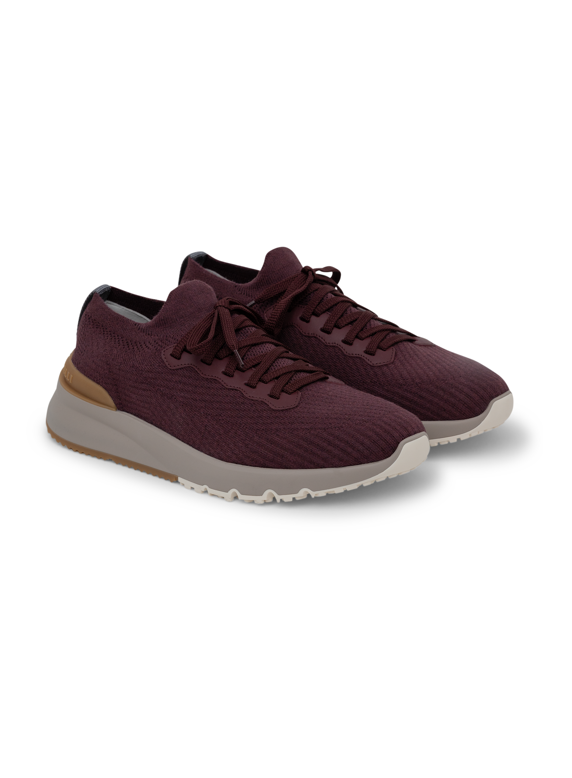 Knitted low-top sneakers | DARK BORDEAUX