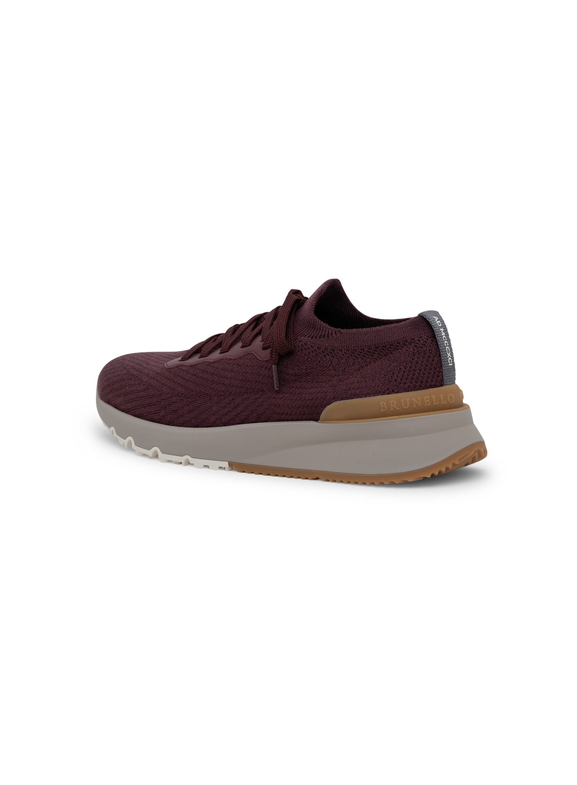 Knitted low-top sneakers | DARK BORDEAUX