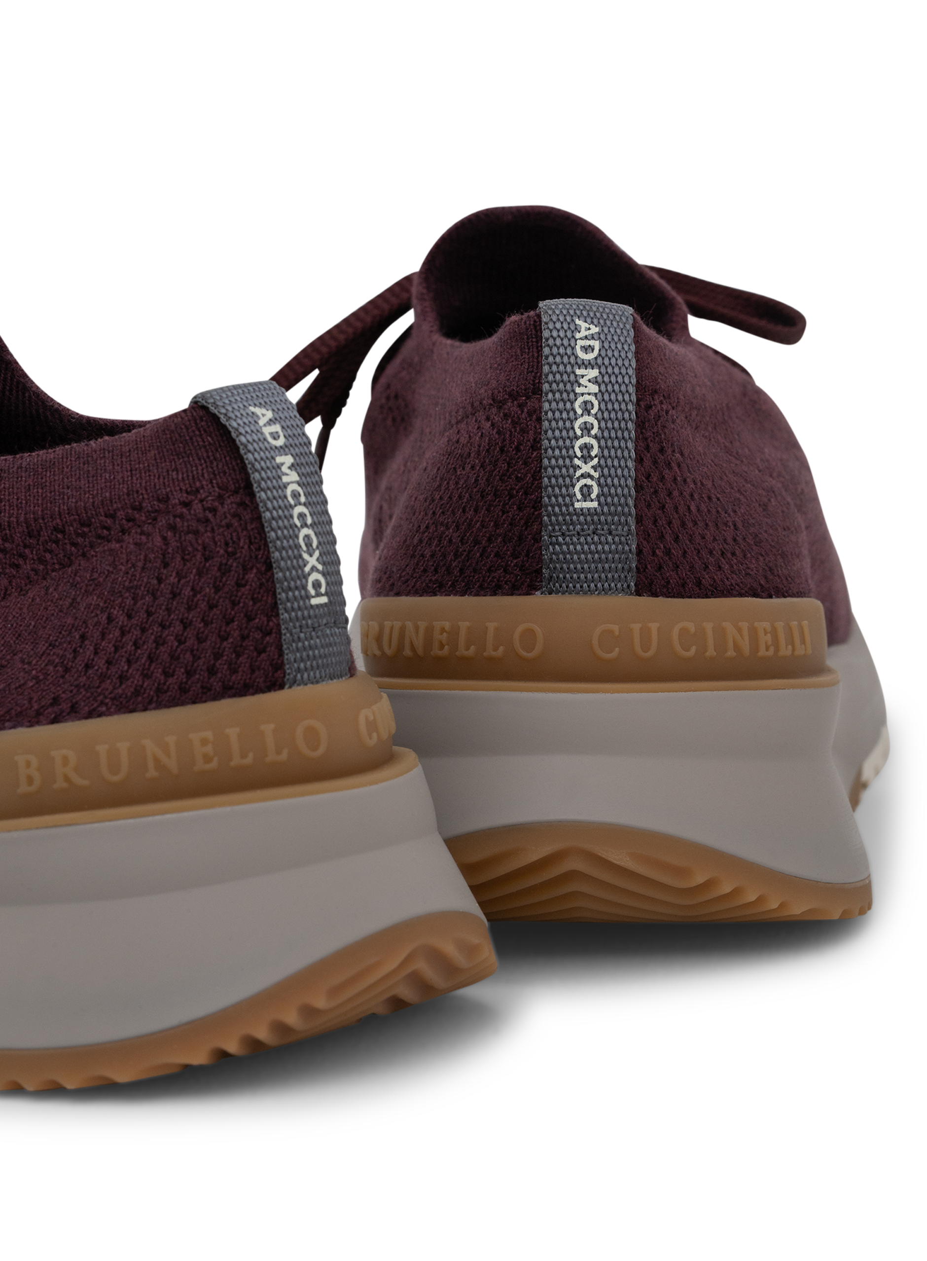 Knitted low-top sneakers | DARK BORDEAUX