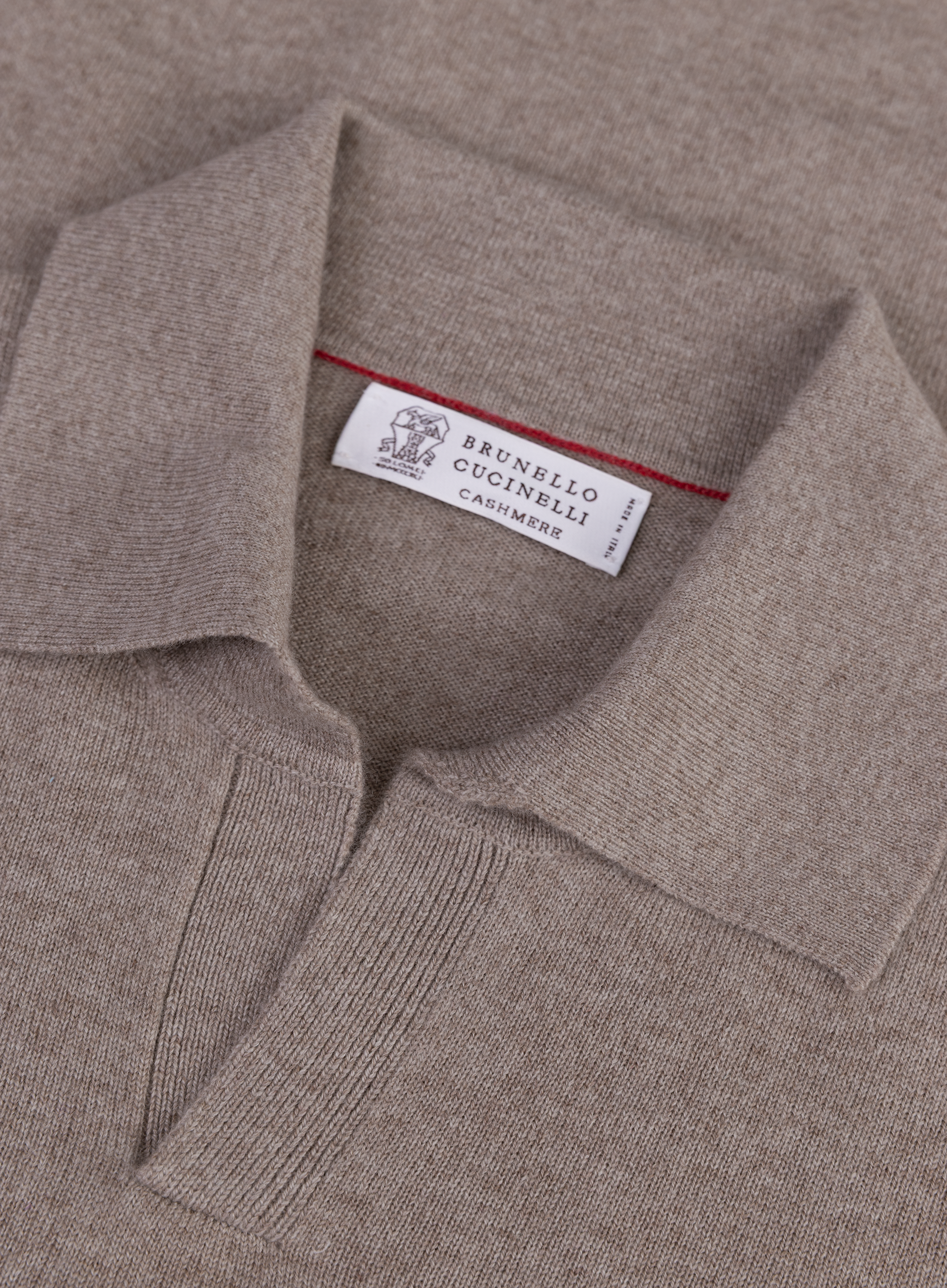 Buttonless polo van cashmere | FULL_WIDTH | TAUPE