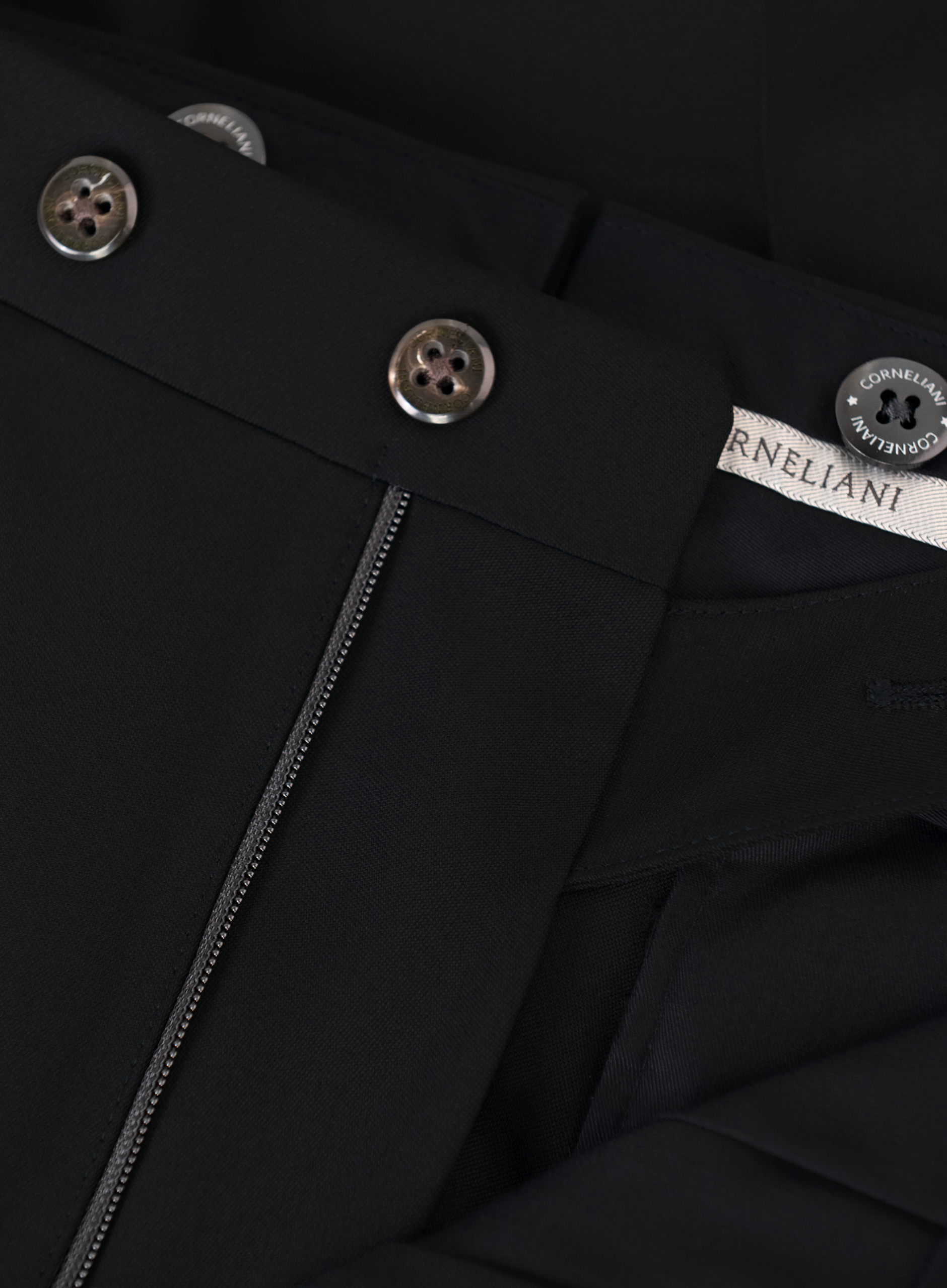 Smoking pantalon van scheerwol | Zwart