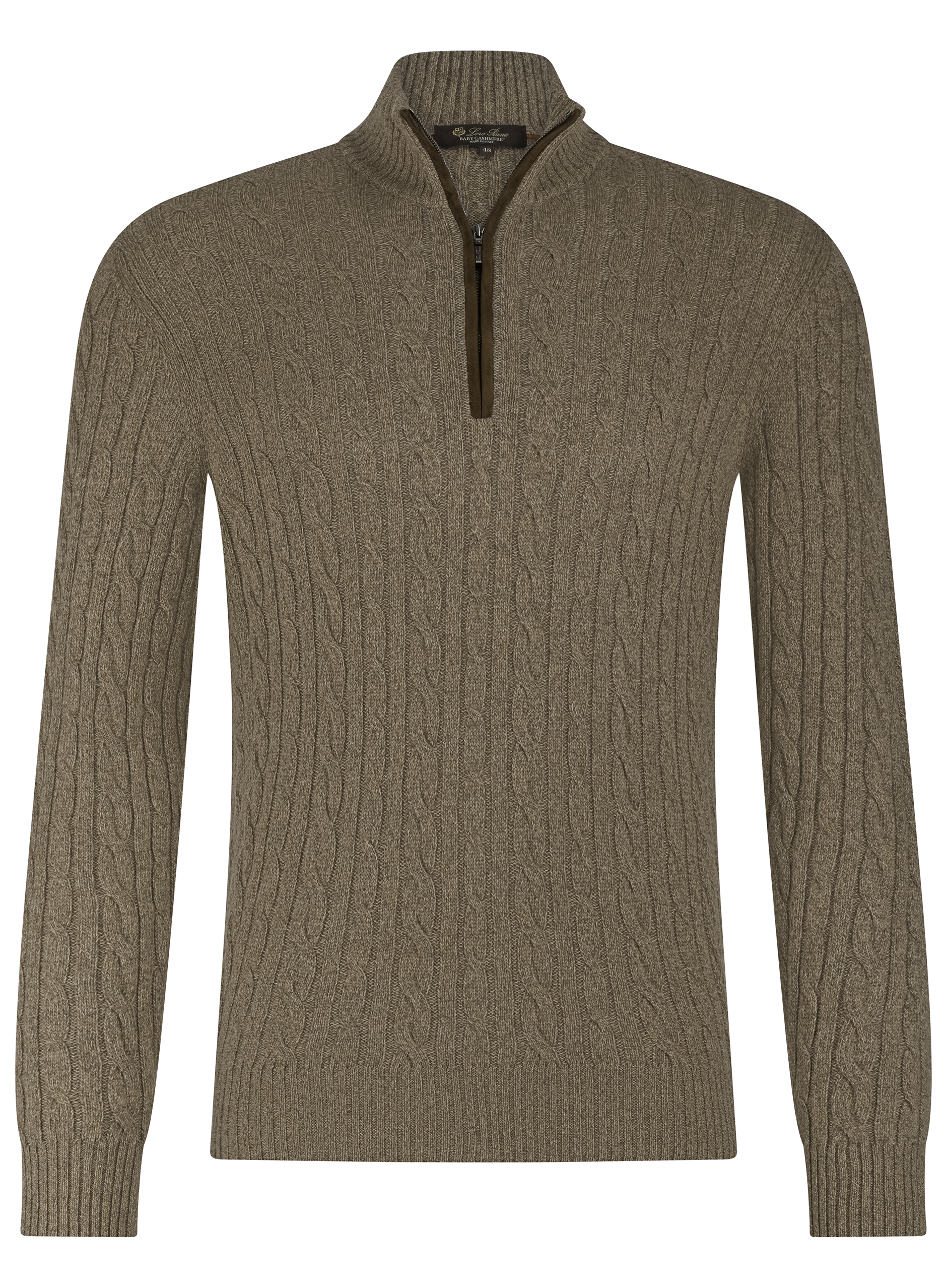 Half-zip trui van cashmere | Bruin