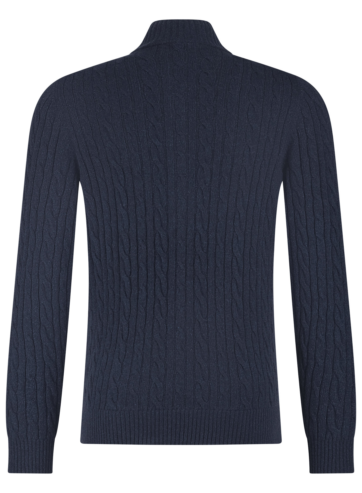 Kabelgebreid ritsvest van cashmere | Blauw