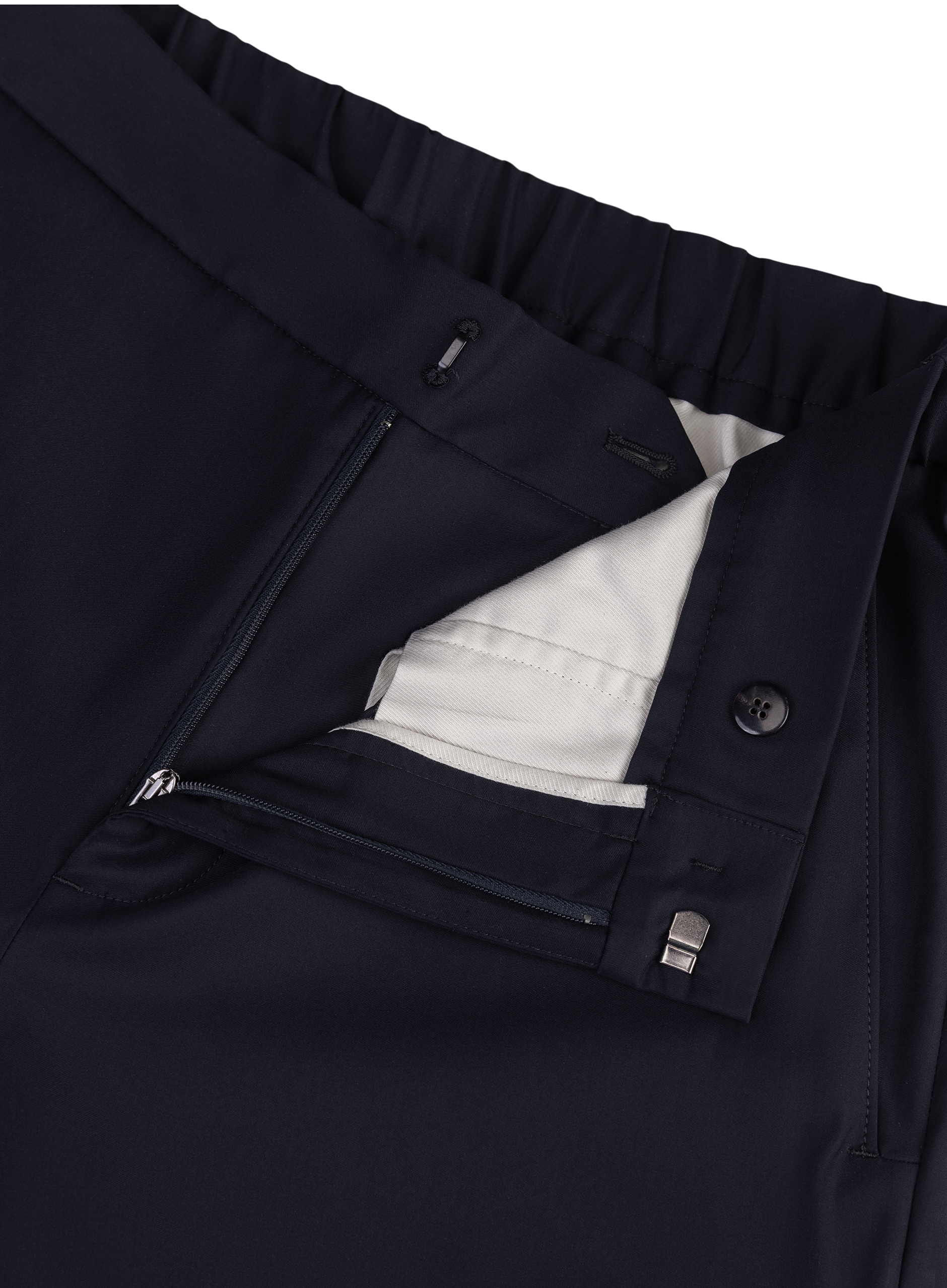Pantalon van virgin wol en zijde | FULL_WIDTH | BLUE NAVY
