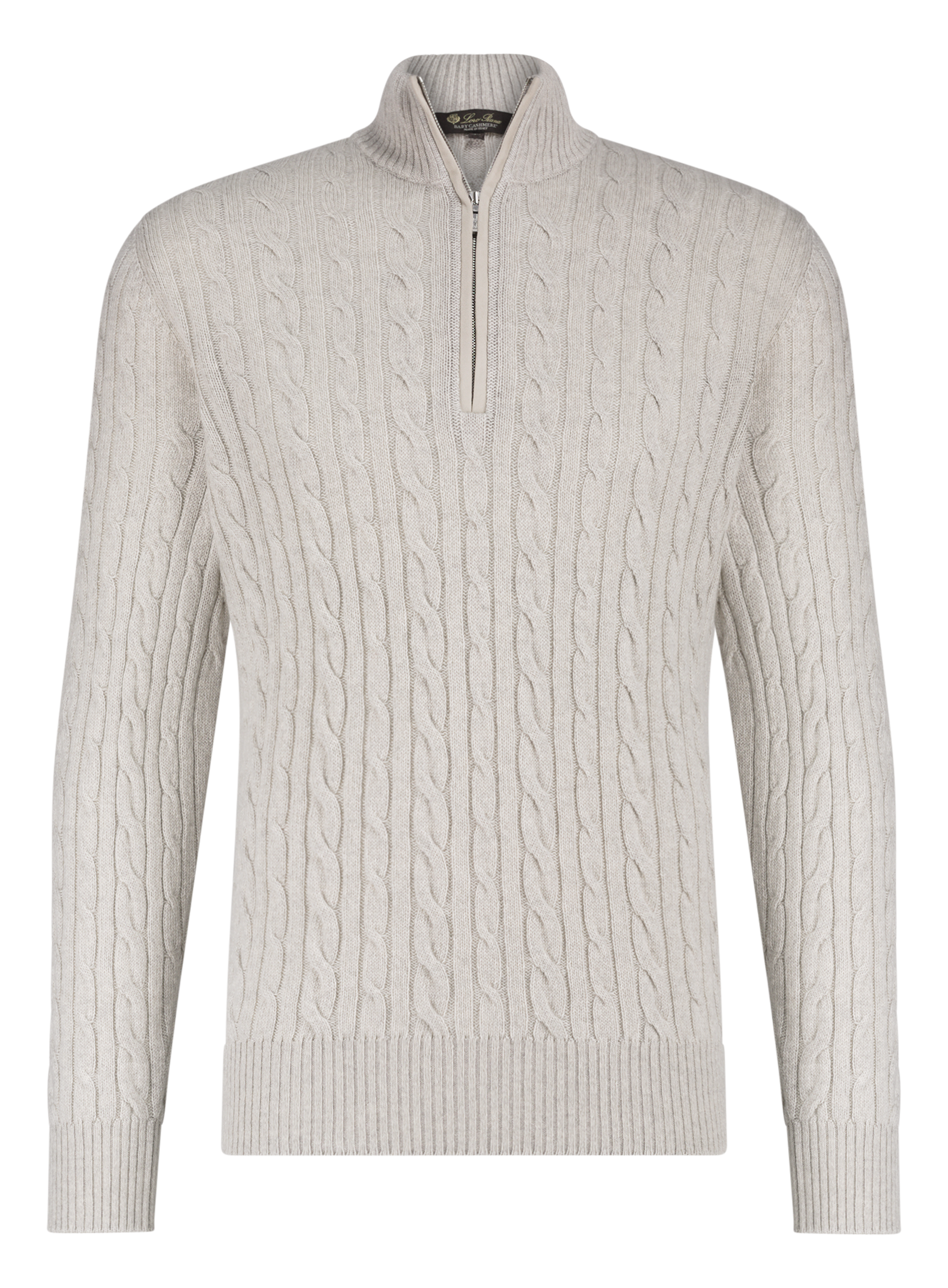 Cashmere half-zip sweater | L.Grijs