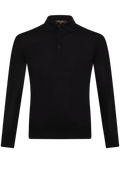 Poloshirt met lange mouwen van cashmere | Zwart