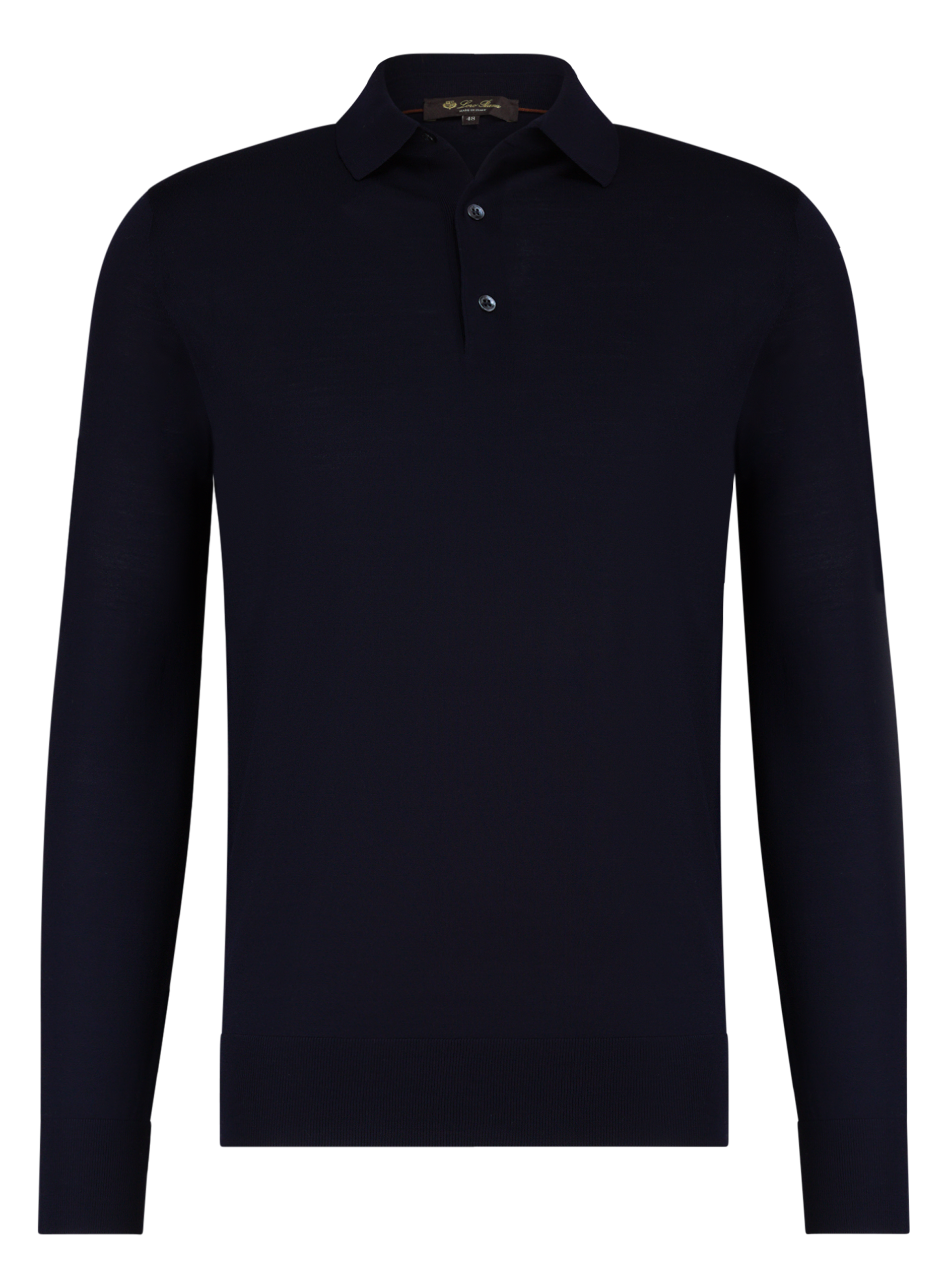 Poloshirt met lange mouwen van cashmere | BLUE NAVY