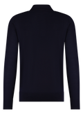 Poloshirt met lange mouwen van cashmere | BLUE NAVY