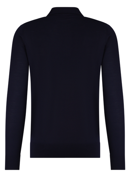 Poloshirt met lange mouwen van cashmere | BLUE NAVY