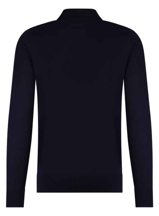 Poloshirt met lange mouwen van cashmere | BLUE NAVY