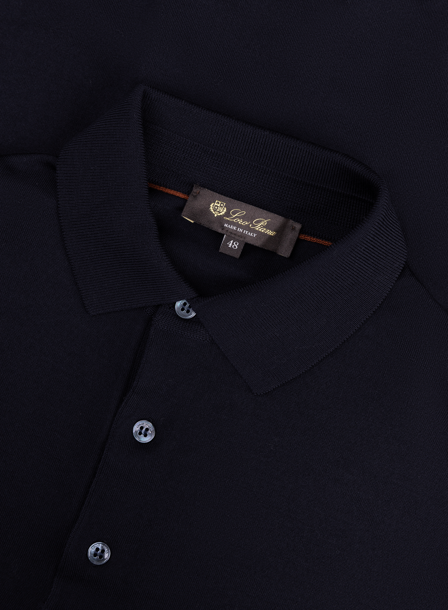 Poloshirt met lange mouwen van cashmere | FULL_WIDTH | BLUE NAVY