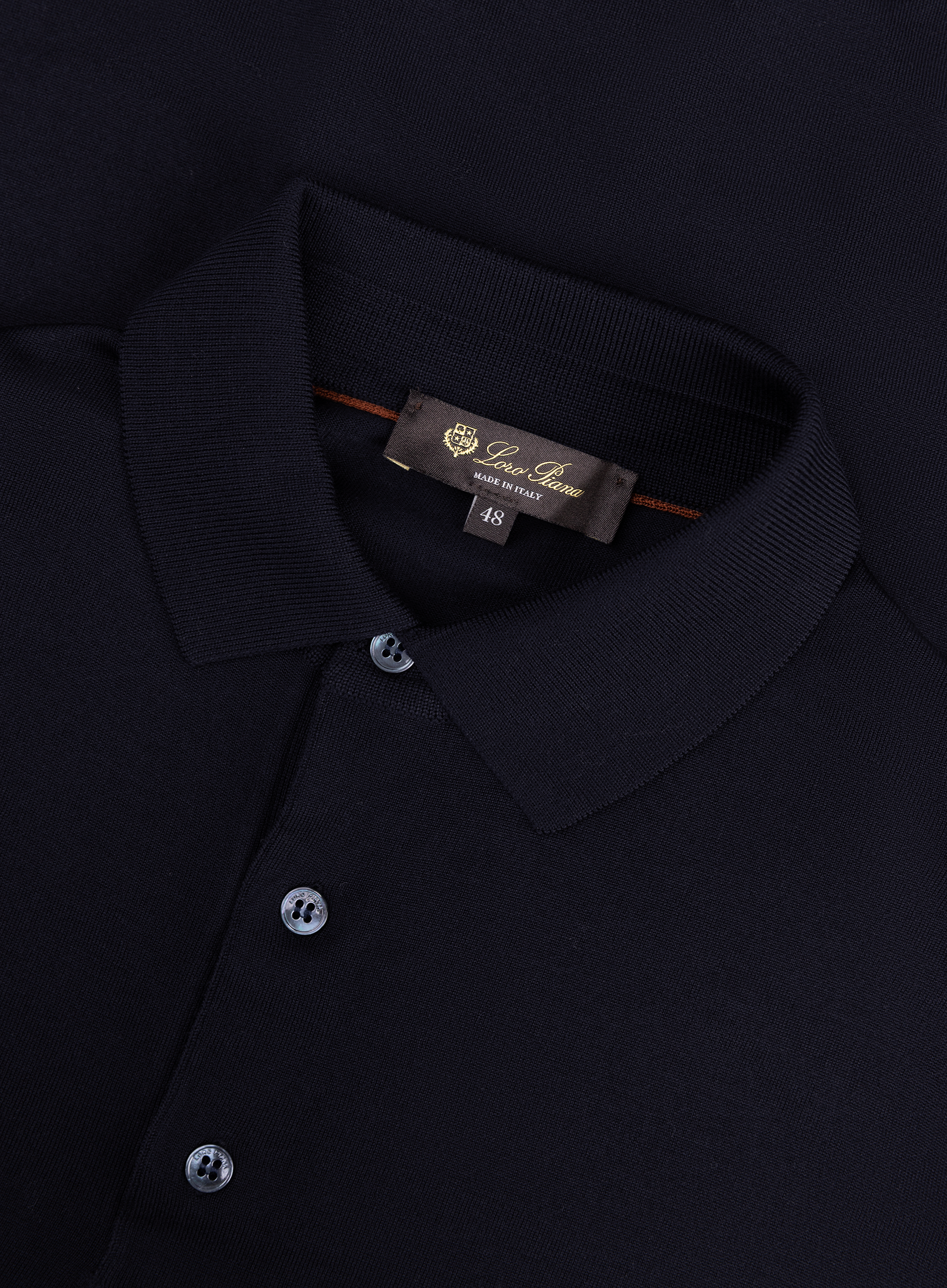 Poloshirt met lange mouwen van cashmere | FULL_WIDTH | BLUE NAVY