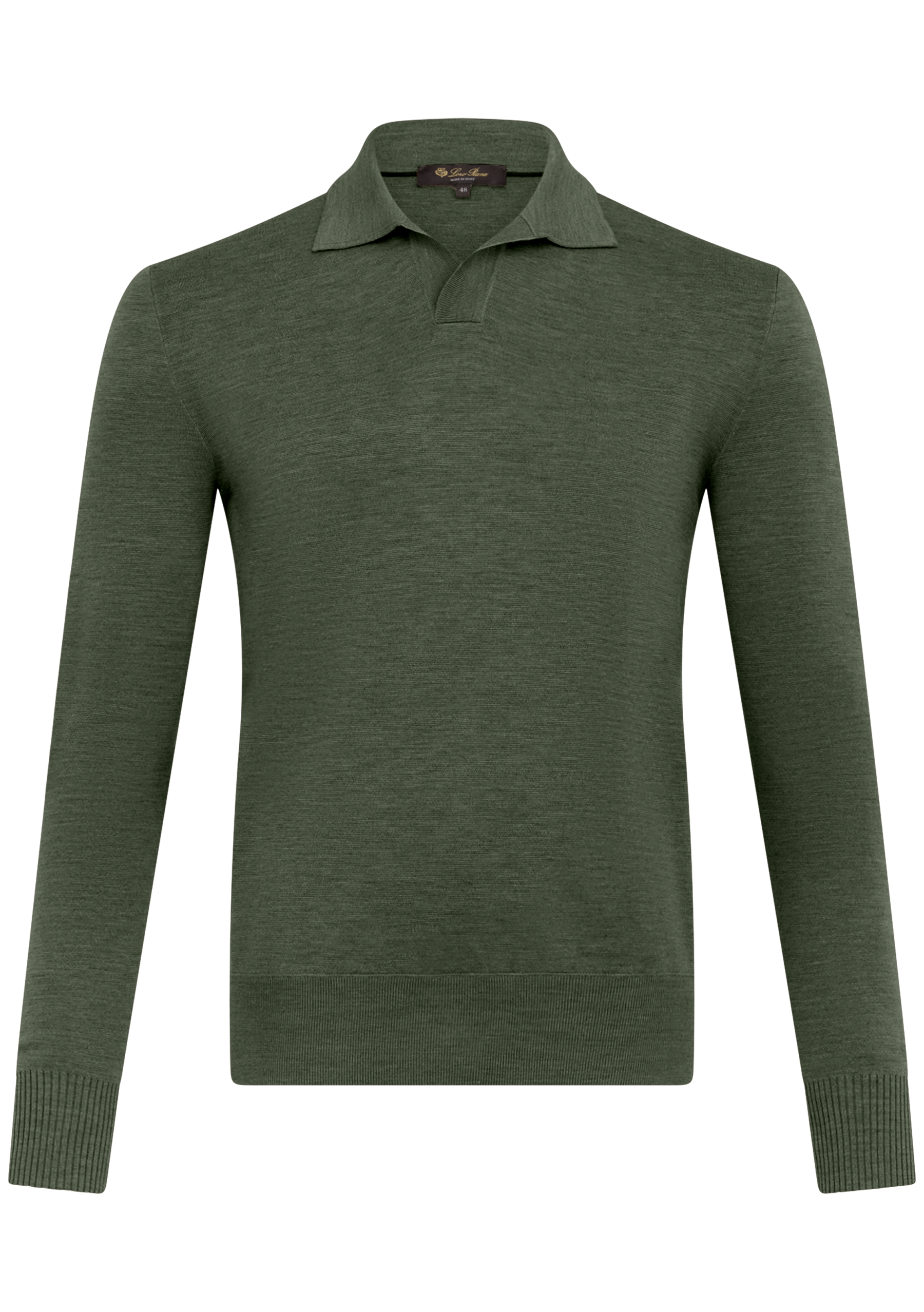 Buttonless polo van virgin wol | D.Groen