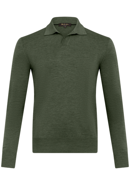 Buttonless polo van virgin wol | D.Groen