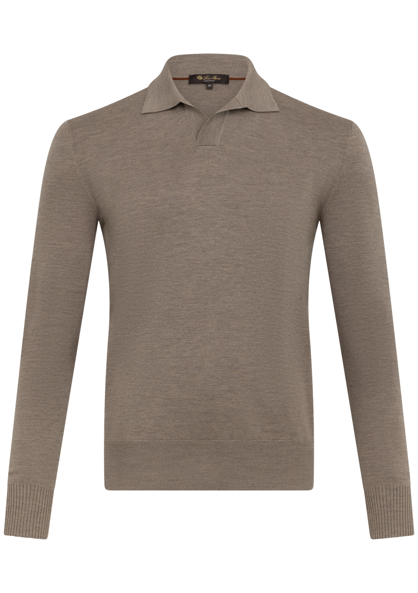 Buttonless polo van virgin wol | FULL_WIDTH | TAUPE