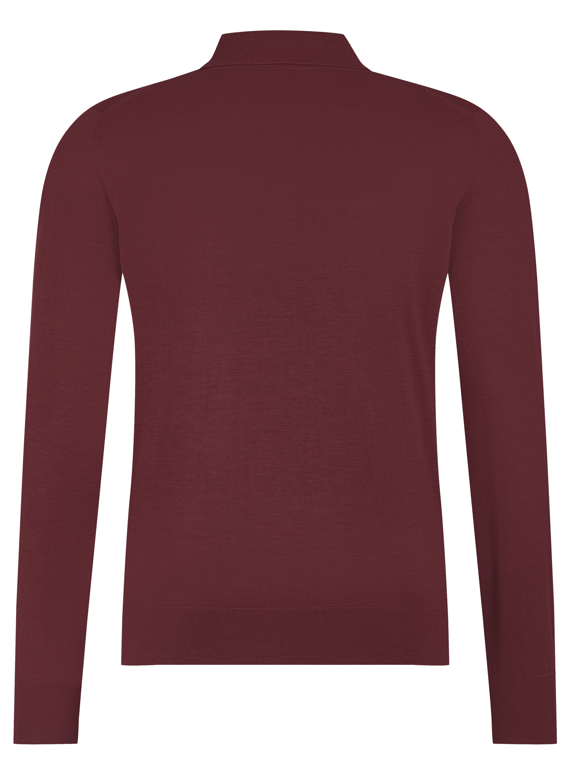 Poloshirt met lange mouwen van cashmere | DARK BORDEAUX